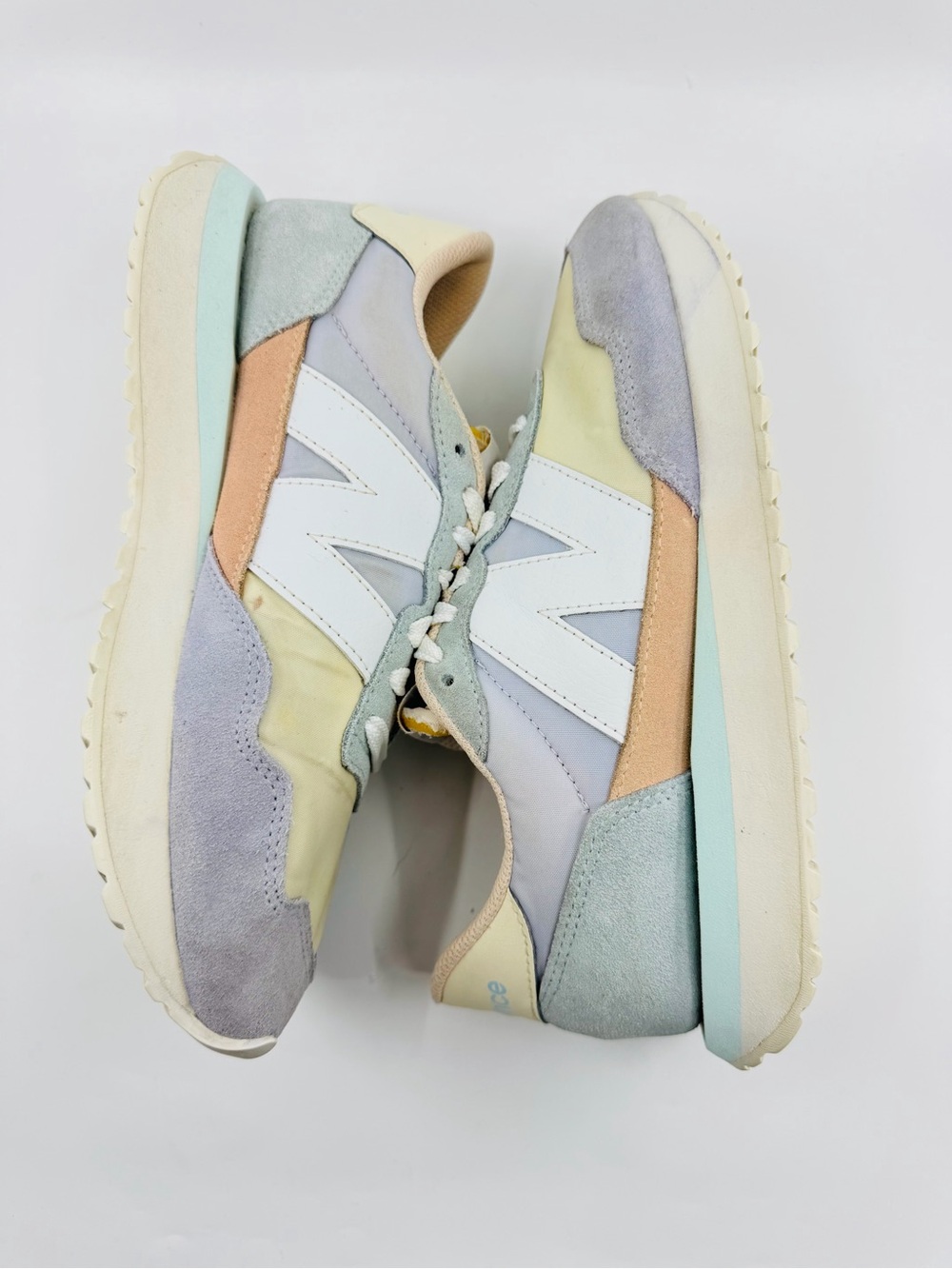 New Balance 237 Womens Pastel Grey Yellow Peach Sneakers WS237PC Size 8 - Picture 6 of 9